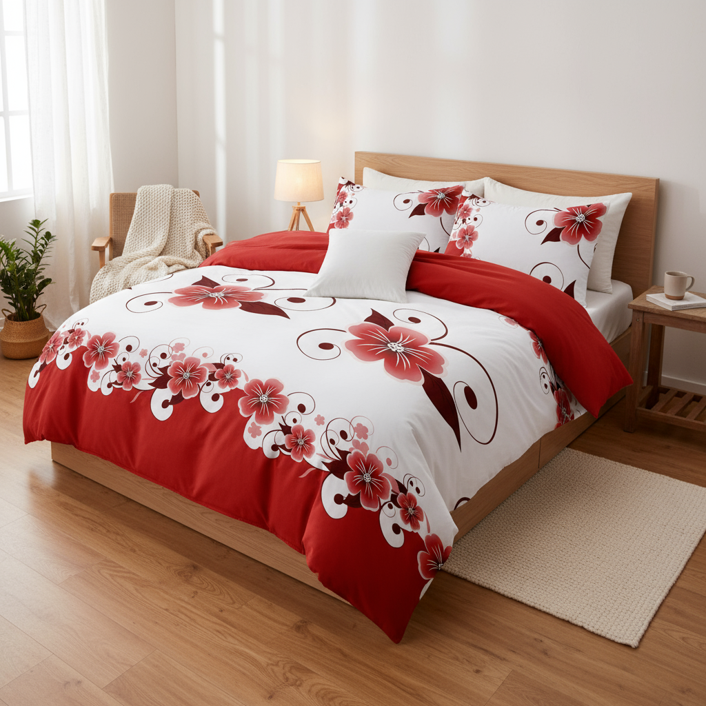 5-Piece Floral Duvet Cover Set - Reversible Botanical Bedding