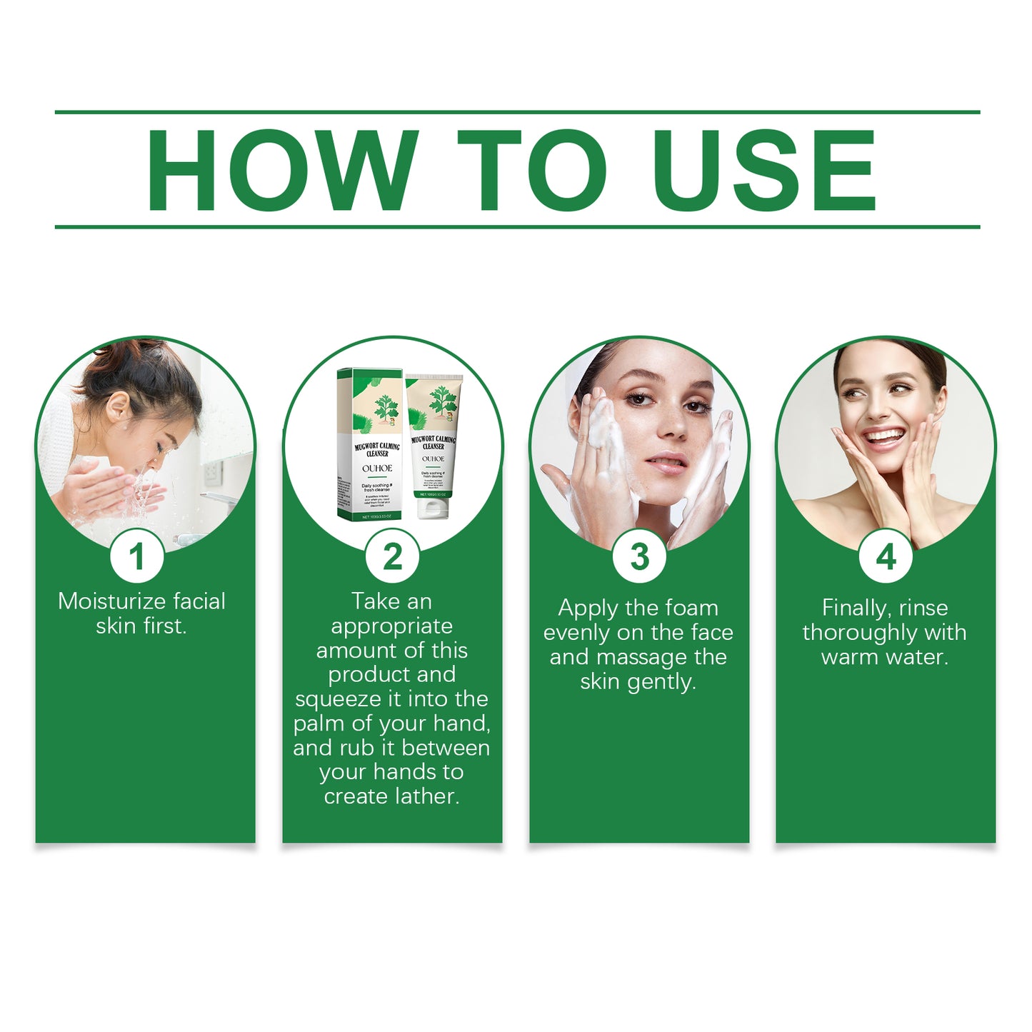 Mugwort Calming Facial Cleanser - Hydrating & Pore Clearing Face Wash