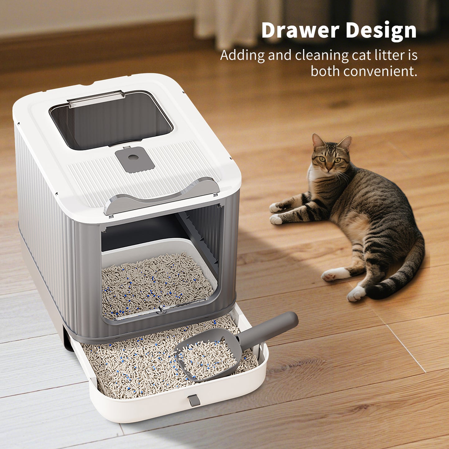 Self Pickup Cat Litter Box for Pet Furniture and Accessories