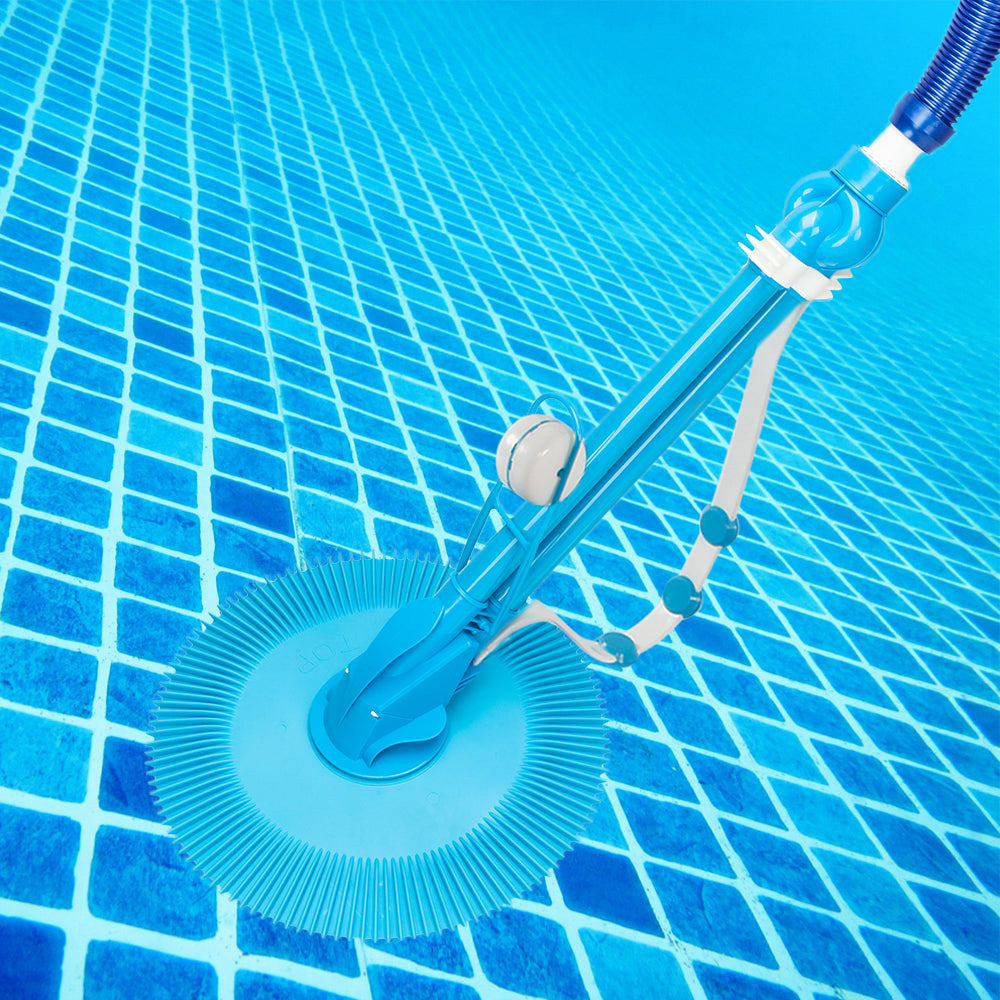 Automatic Pool Cleaner with 10 Hoses - Easy Install, Blue