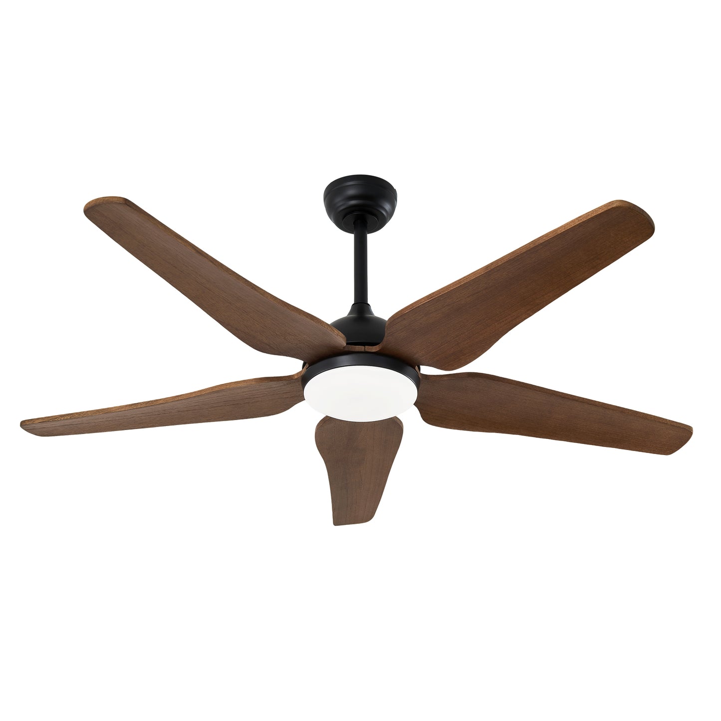 52-Inch Ceiling Fan with Lights - Quiet DC Motor, 6 Speeds, Reversible - Black Brown