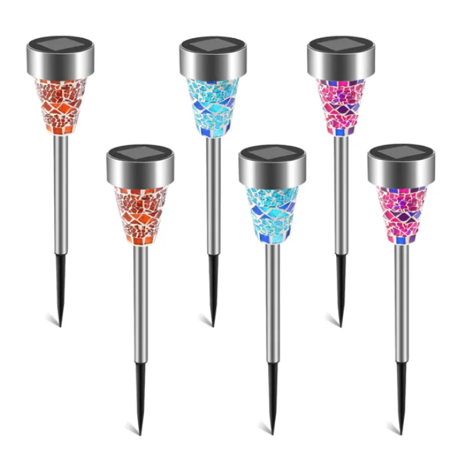 Solar Outdoor Landscape Lights 6-Set Waterproof Garden Pathway Lamps