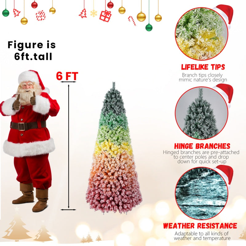 Artificial Rainbow Christmas Tree - Multiple Heights, PVC Tips