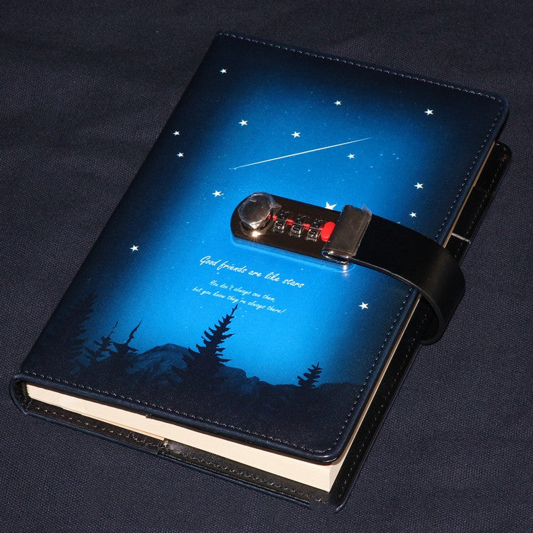 Locked Diary Journal Notebook Ethnic Style Creative Notes Thickened Faux Leather
