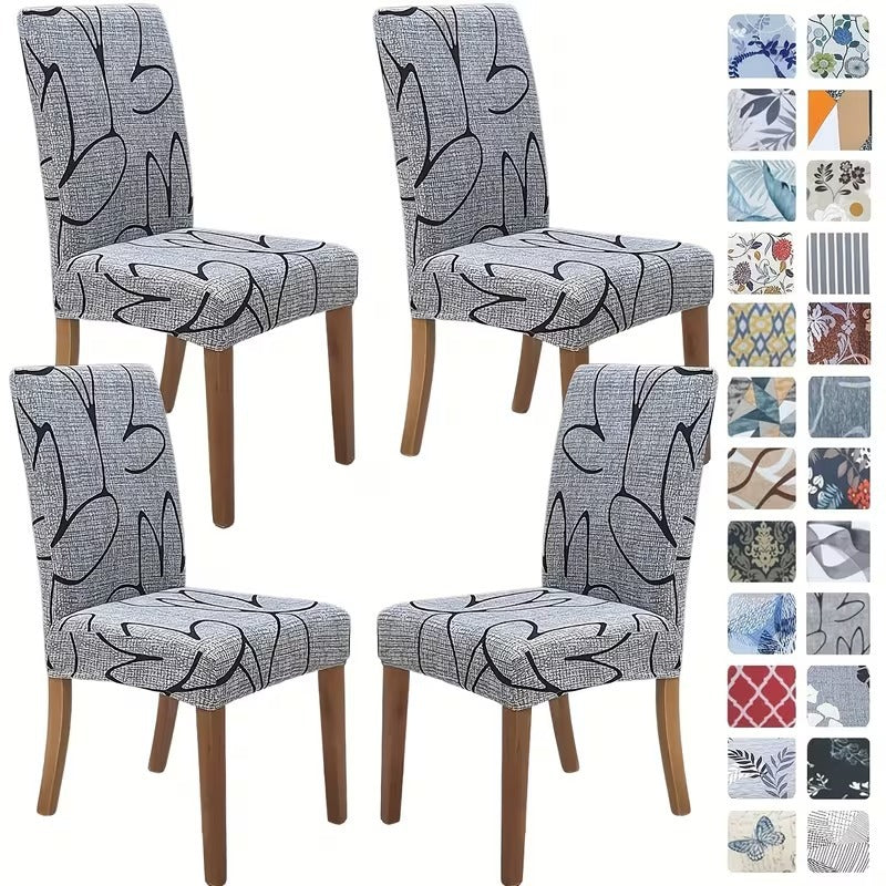 Elastic Chair Cover - Printed Stretch Home Office Chair Protector