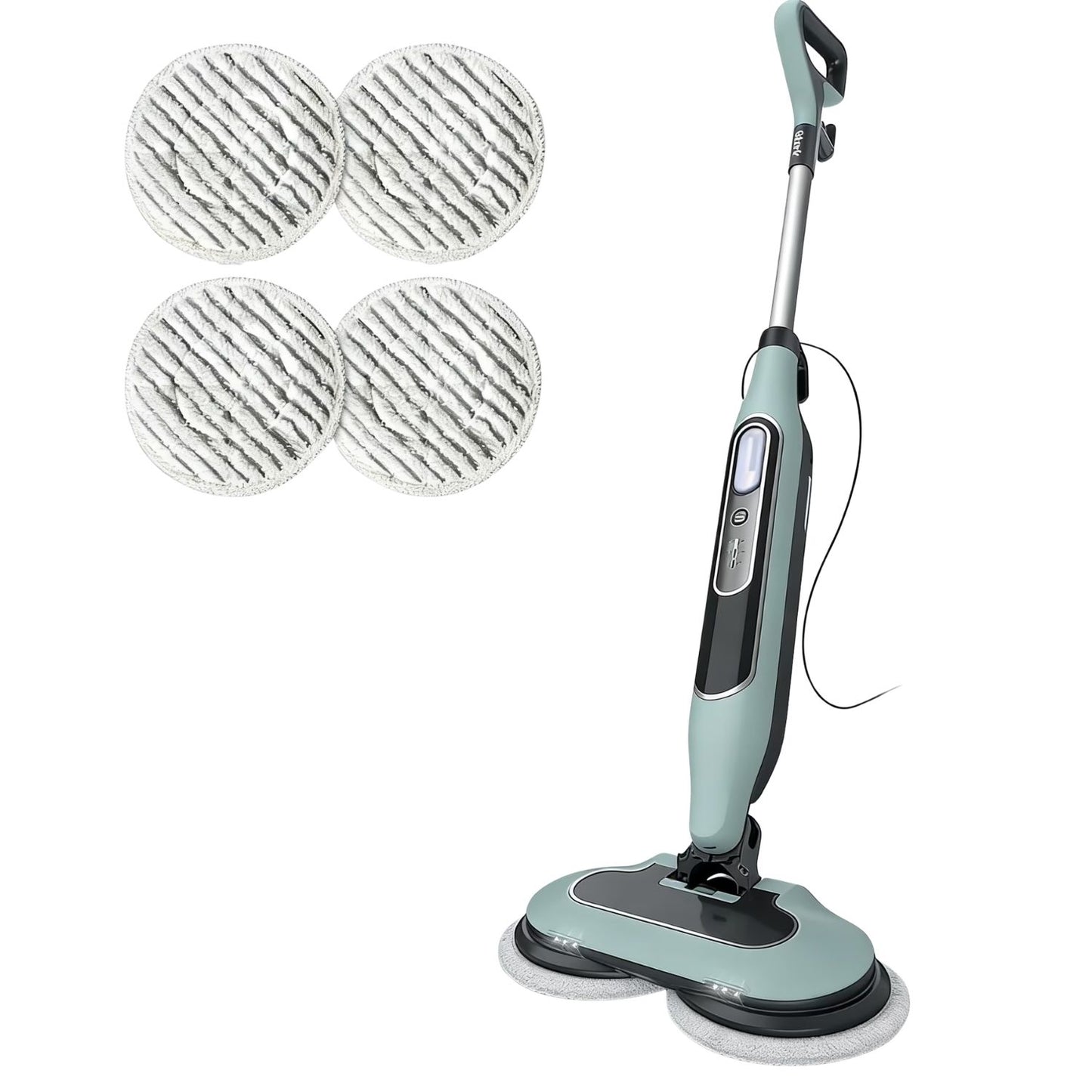 Dual Head Hard Floor Steam Mop, 3 Adjustable Modes, LED Headlights,