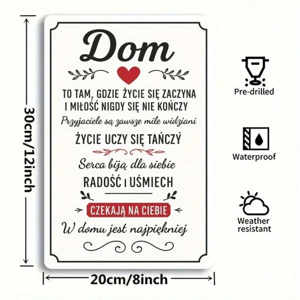 Metal Tin Wall Sign - 20 cm x 20 cm Decorative Art