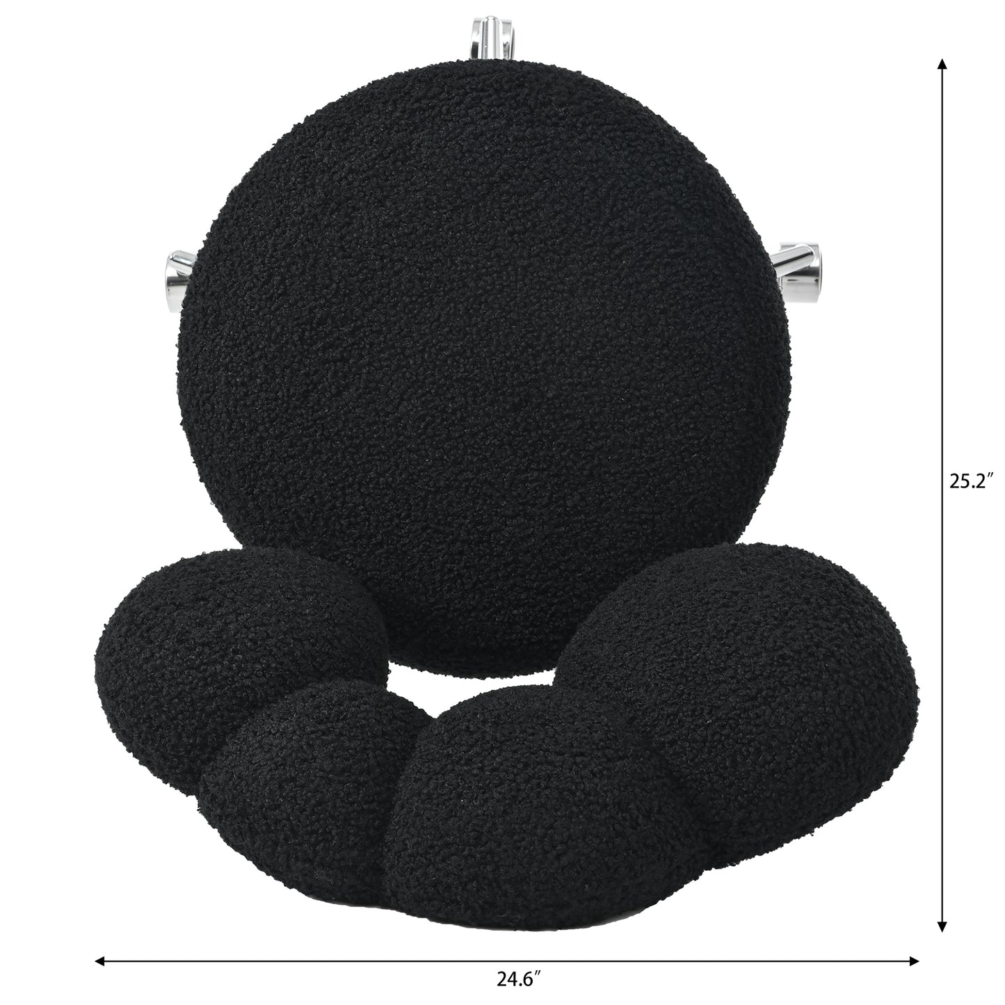 Adjustable Black Chair with 360-Degree Rotation & Foam Cushion