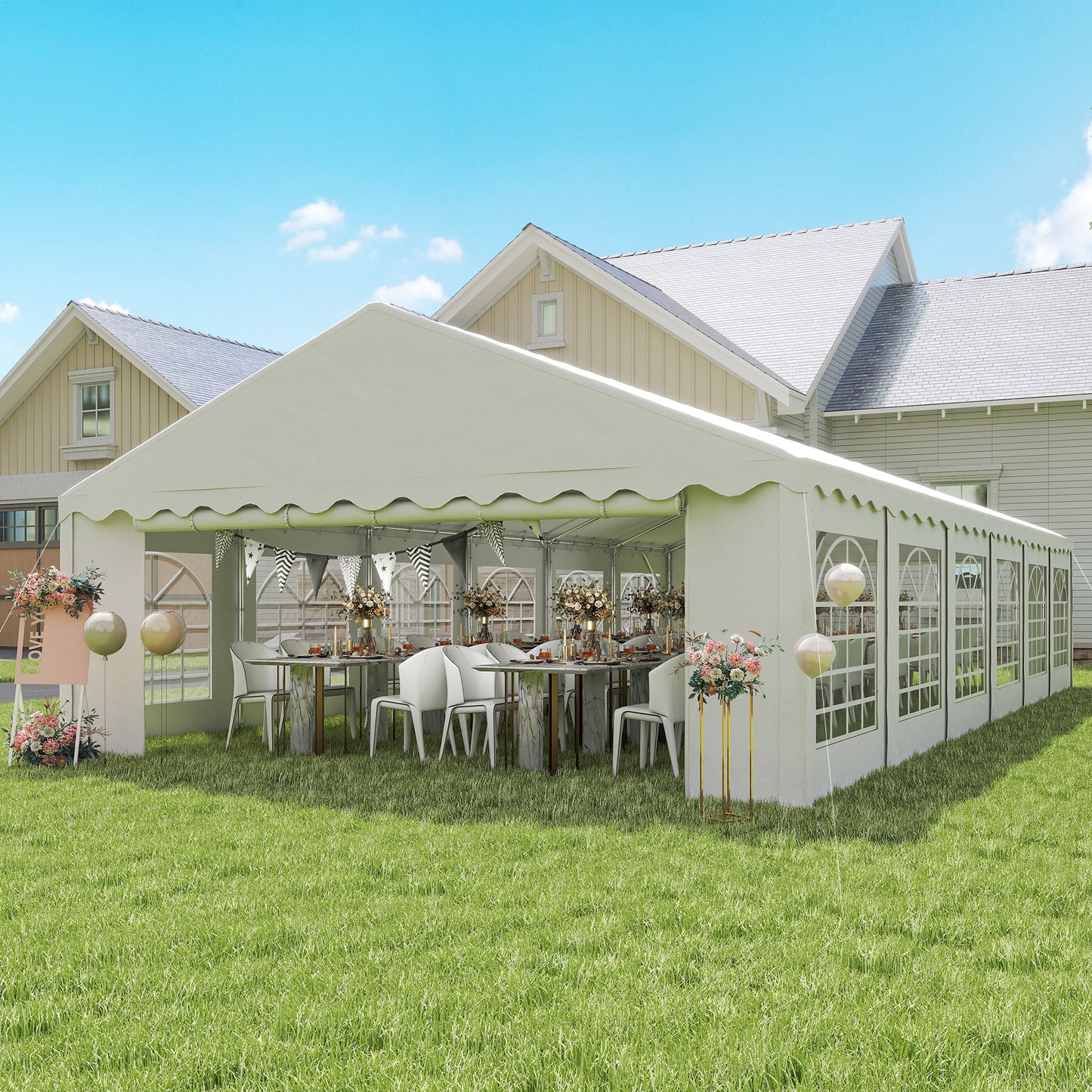 20' x 40' Outdoor Canopy Tent with Removable Sidewalls & 12 Windows