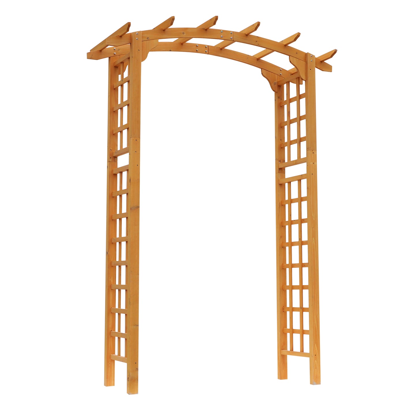 7.5 Ft Round Fir Wood Garden Arbor Archway for Climbing Plants