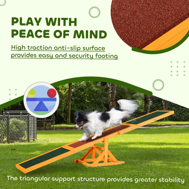 Dog Agility Seesaw for Outdoor Training and Exercise - Wooden Balance Platform