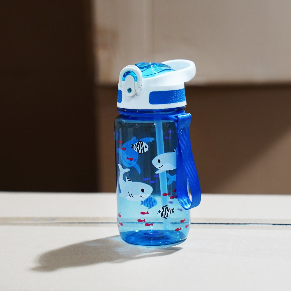 600ml Portable Cartoon Handle Drink Cup - Kids Travel Water Bottle