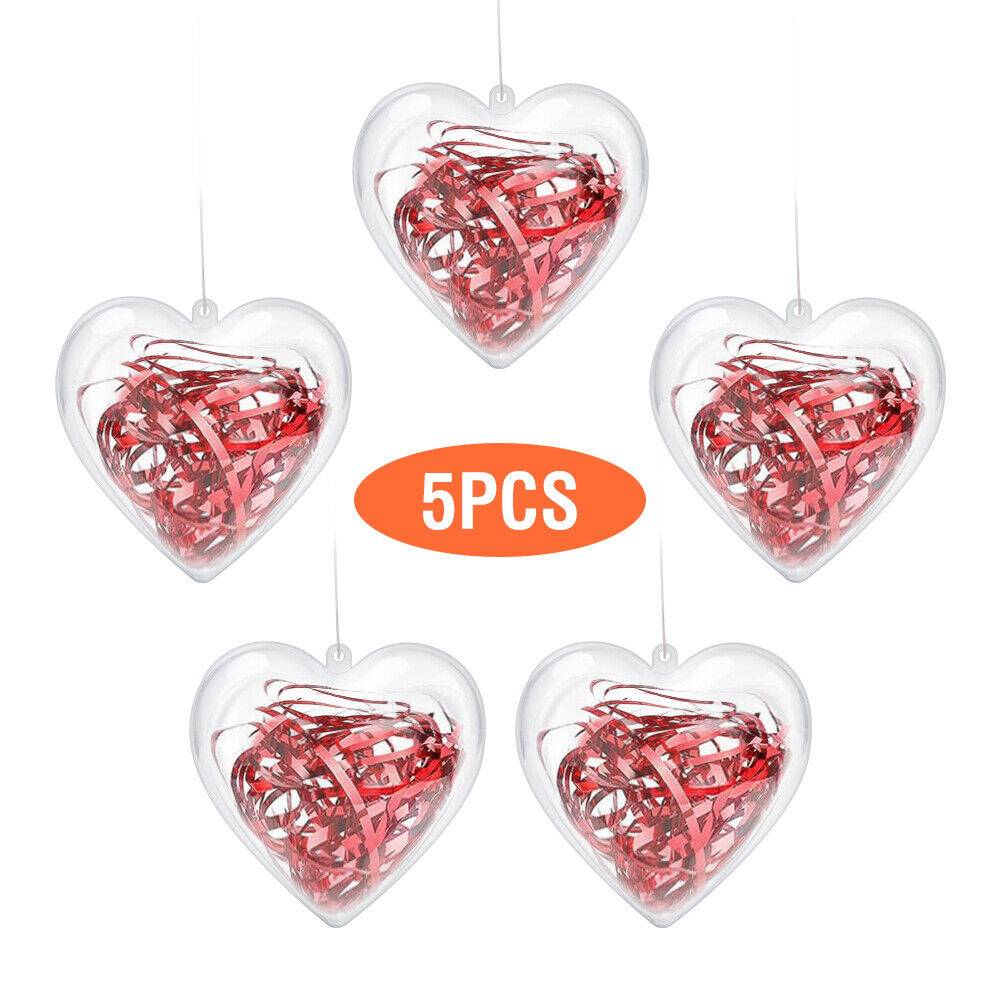 5PC Transparent Christmas Tree Baubles - DIY Ornament Decorations