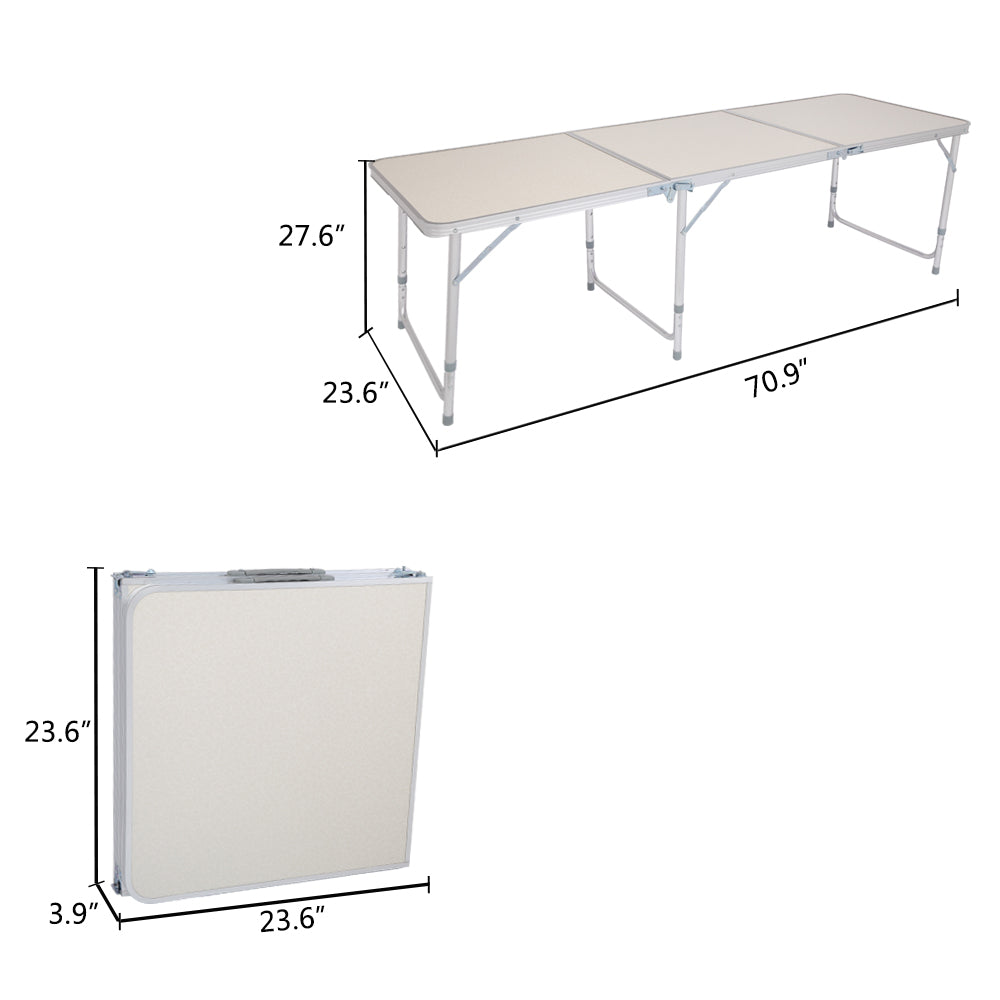 6ft Aluminum Alloy Folding Table - Outdoor & Camping Use