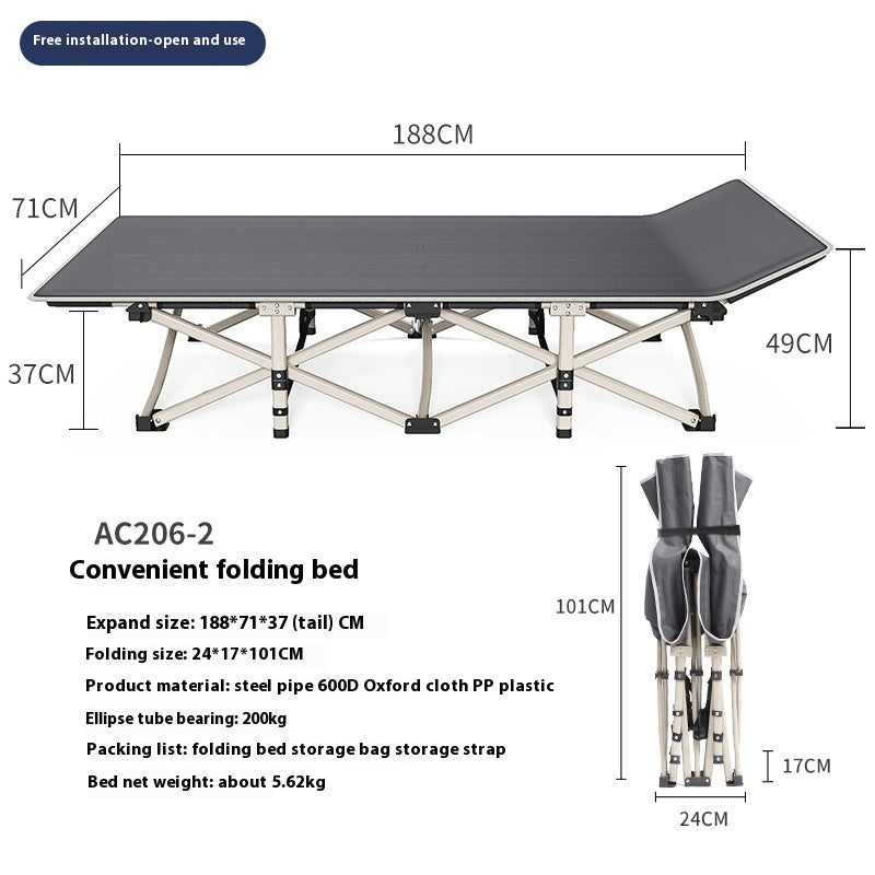 Portable Folding Bed for Camping and Office Use – Lightweight & Space Saving