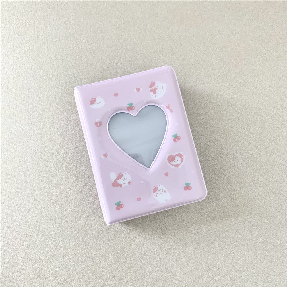 Mini Cartoon Photo Album with PVC Cover - 20 Pages, 7.8x11cm, Multiple Colors