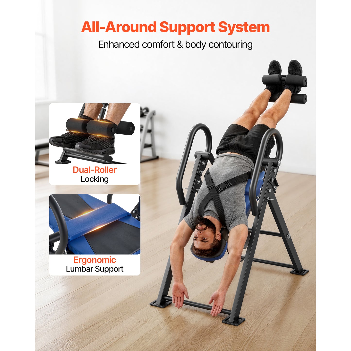 Heavy Duty Inversion Table 300 Lb Capacity for Back Neck Shoulder Decompression