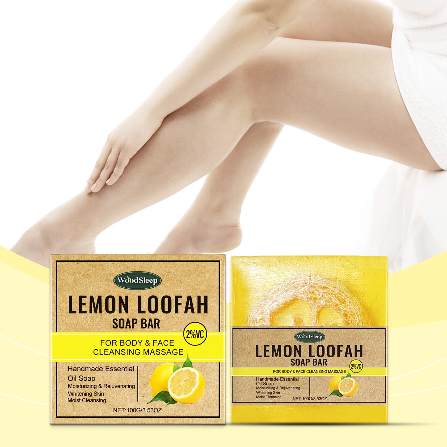 Loofah & Lemon Essential Oil Soap - Deep Cleansing & Oil Control Bar