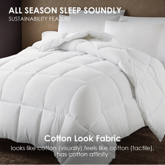 Full Size White Microfiber Comforter - Lightweight & Warm