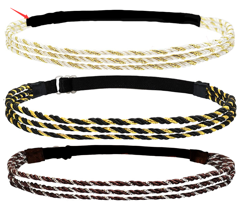 Adjustable Elastic Woven Headband with Twisted Design for Unisex Hair Styles