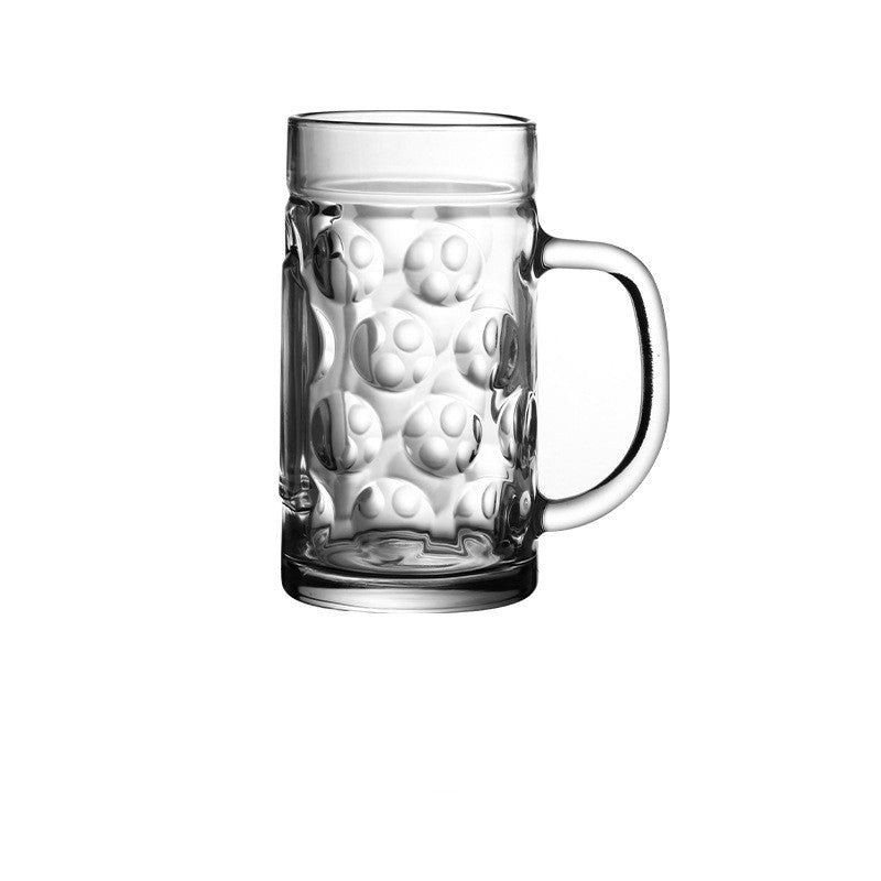 Large Capacity Glass Beer Mug with Handle - 600ML & 1200ML Options