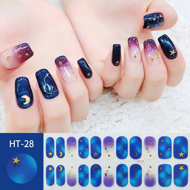 Gold Star Moon Laser Nail Stickers