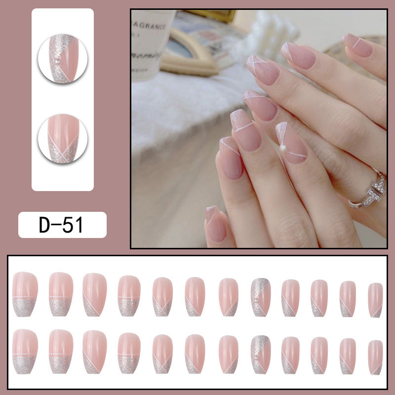 Wearable Nail Art Patches Set with Glue - Translucent Ice & Color Variants