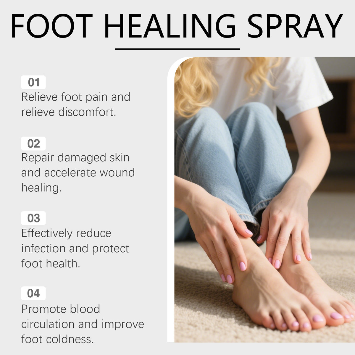 Foot Healing Spray - 60ml Natural Foot Care Treatment for Skin Relief