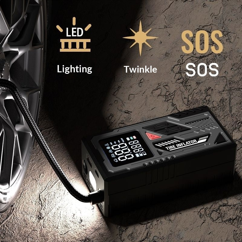 Wireless Portable Car Air Pump with Power Bank and Light