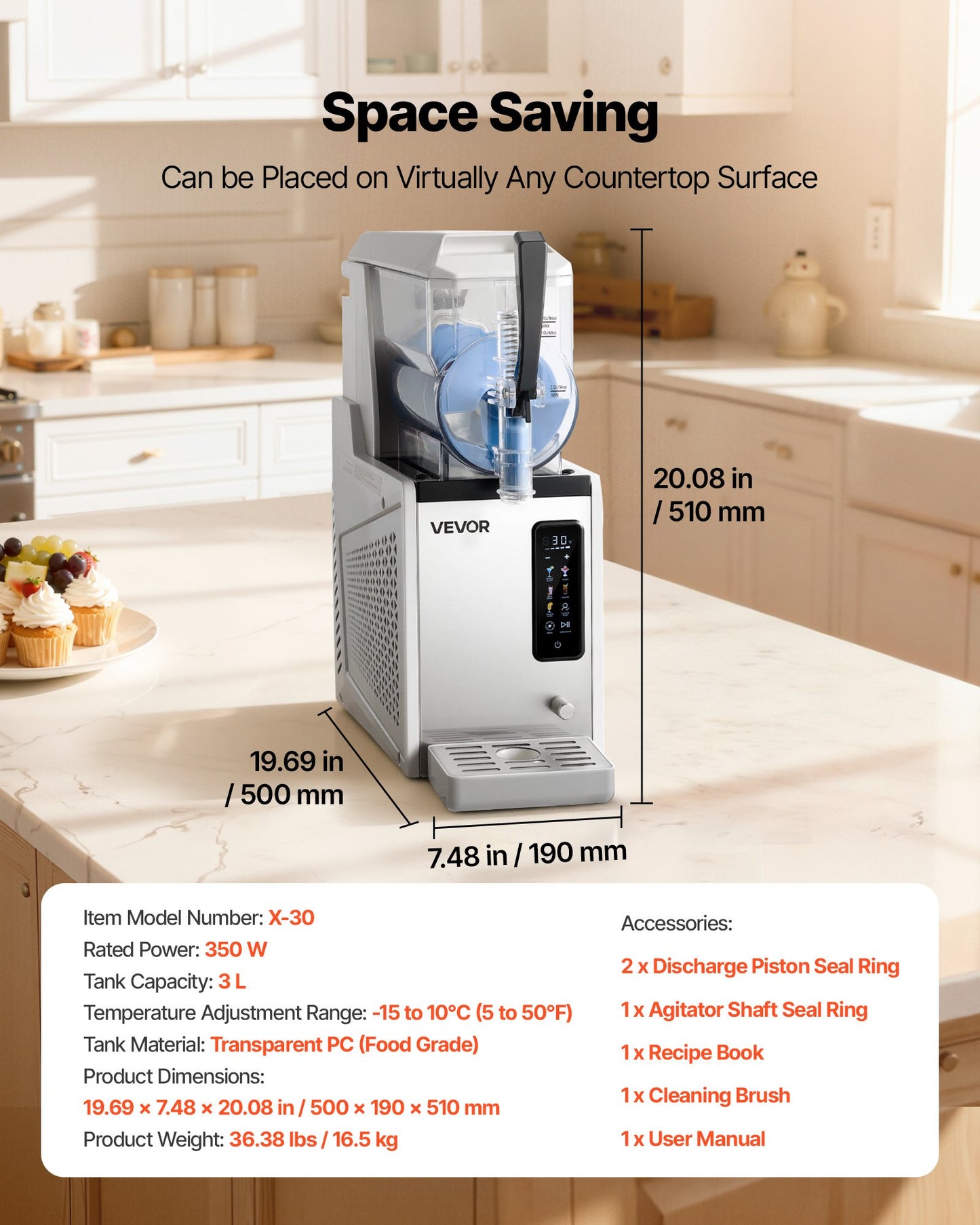 3L Slushie Machine for Frozen Drinks - No Ice Needed, Self-Cleaning