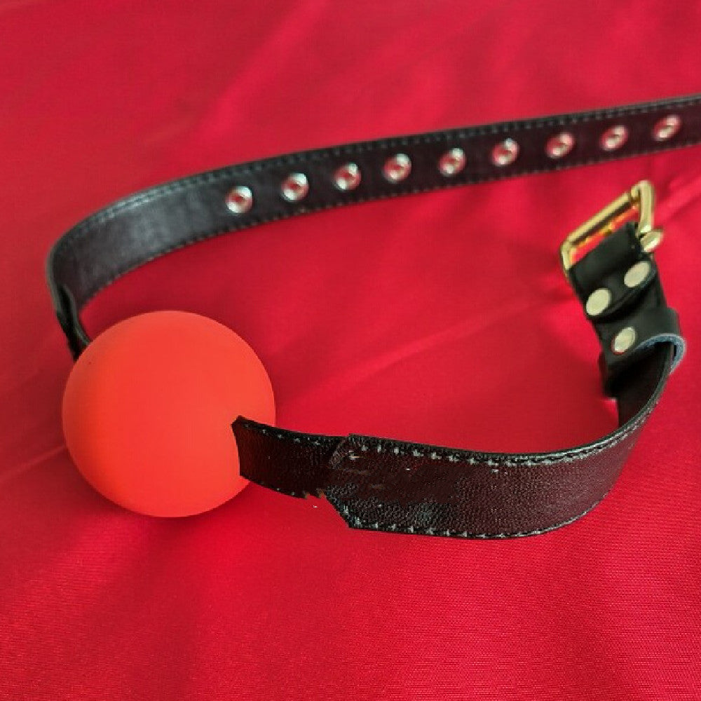 Adult Leather Mouth Plug Ball Toy for Wellness & Play - Adjustable