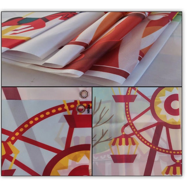 Christmas Festival Door Curtain Banner Set - Outdoor Decorative Flags 30x180cm