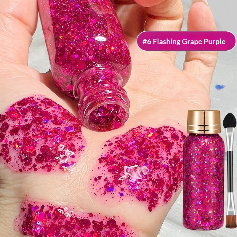 Glitter Liquid Eyeshadow - Dazzling Sparkle, Glue-Free Gel, 30ml