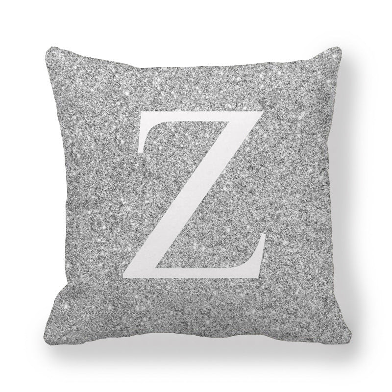 Gray Shading Encrypted English Letters Pillow Cover 45x45cm Fabric Home Decor