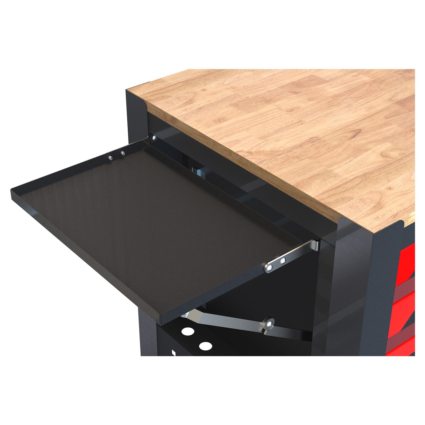 4-Drawer Multifunctional Tool Cart with Wheels and Wooden Top