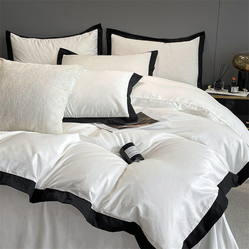 Four-Piece Velvet Bedding Set - Fitted Sheet Duvet Cover Pillowcase