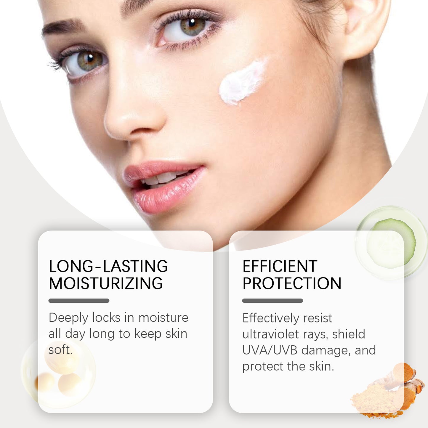 Moisturizing Sunscreen Cream with Cucumber Extract - 50g UV Protection