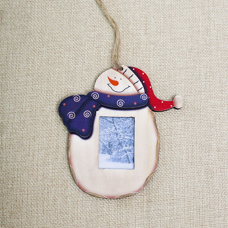 Christmas Wooden Pendant Photo Frame - Festive Holiday Decoration