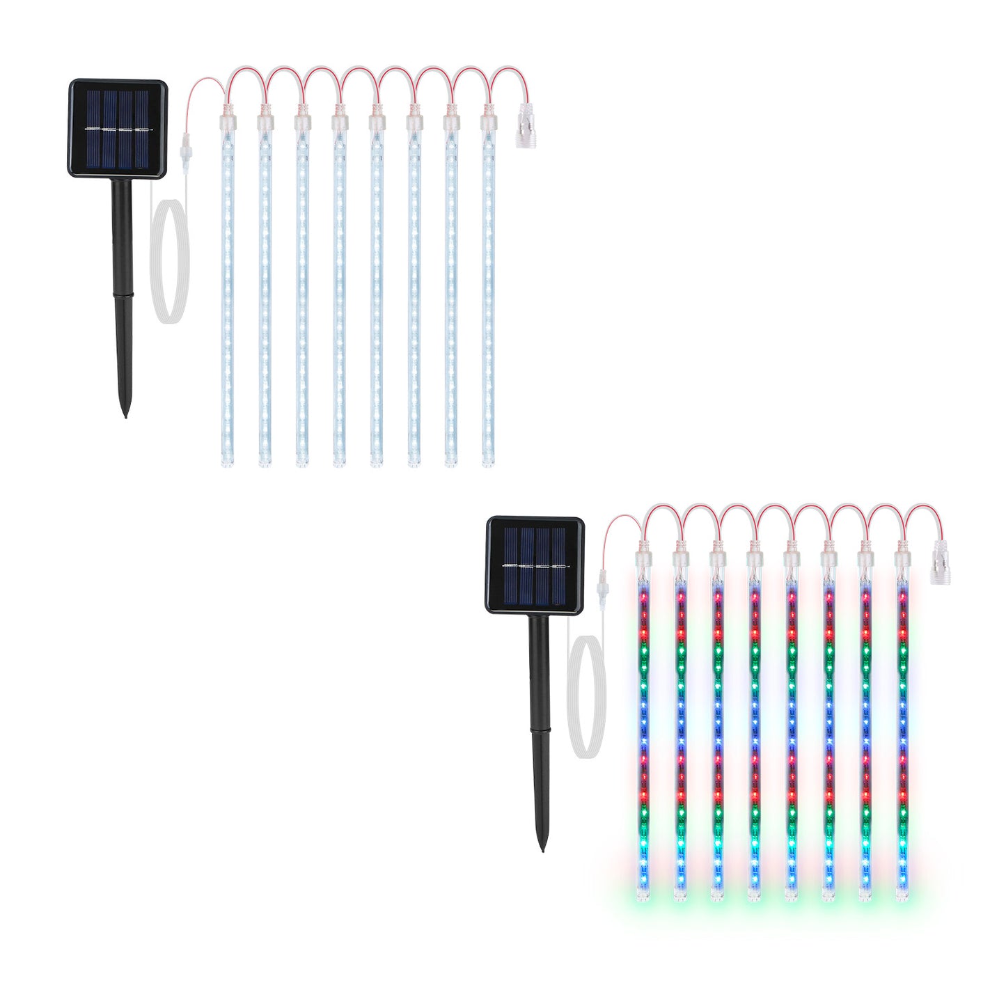 Solar Powered Meteor Shower String Lights - 9.84FT Decorative Raindrop Lights