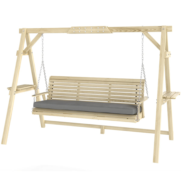 Ergonomic Outdoor Patio Swing Chair with Cushions & Shelves