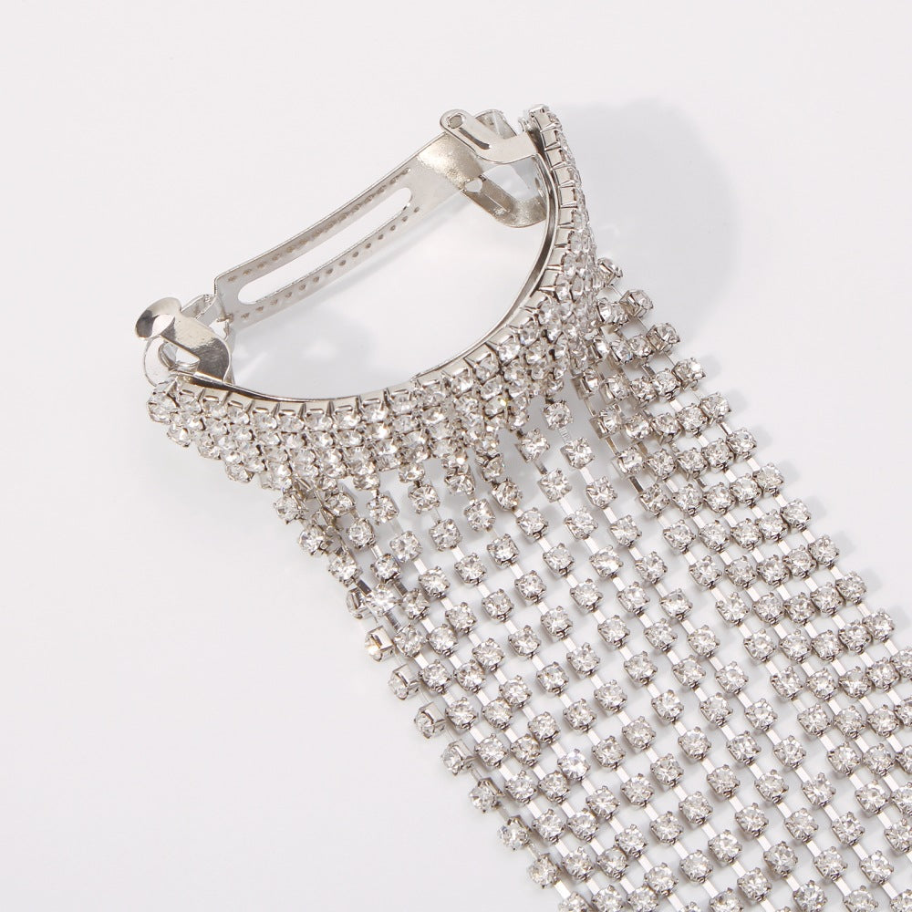 Geometric Claw Chain Hairpin - White K
