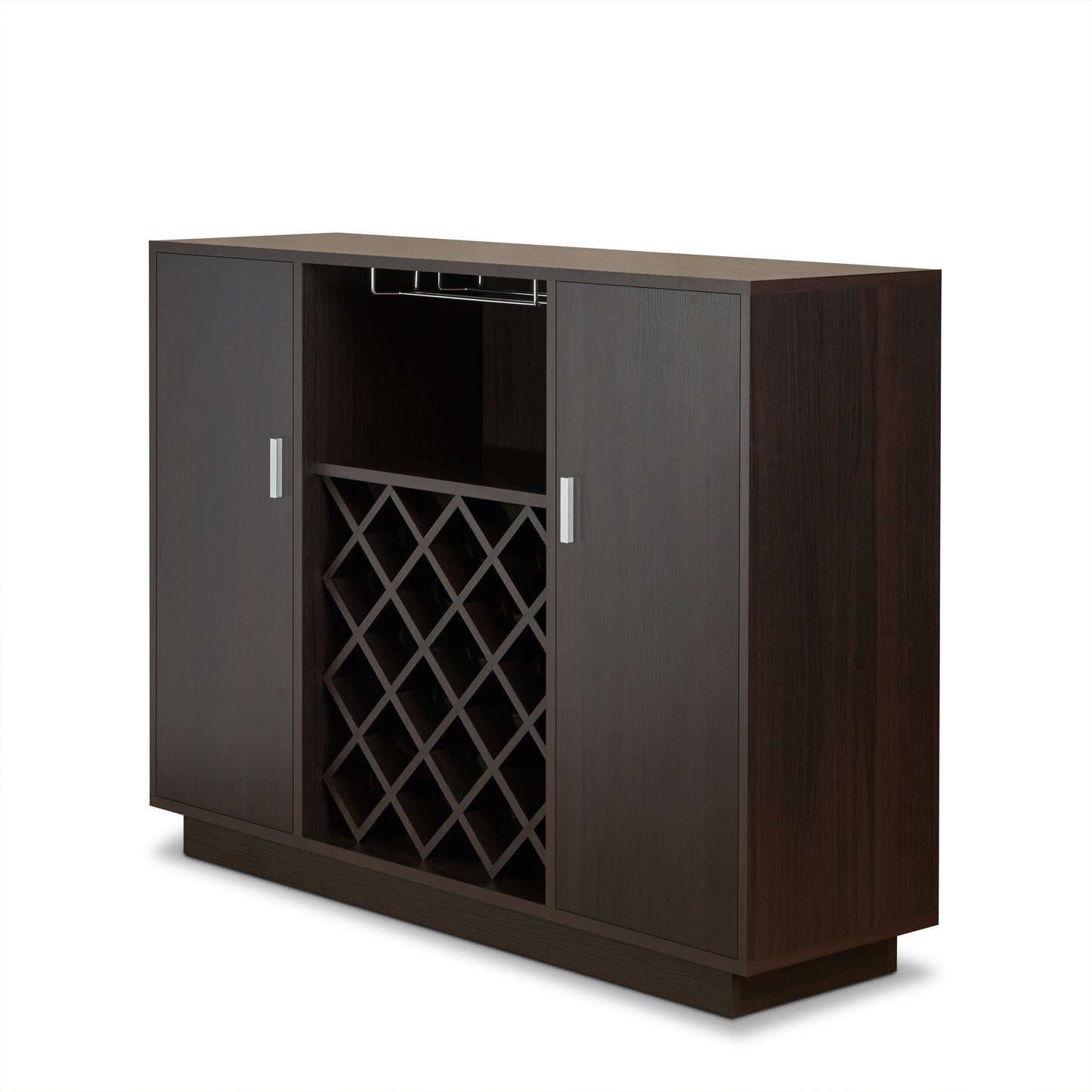 Hazen Espresso Wine Cabinet with Integrated Wine Rack