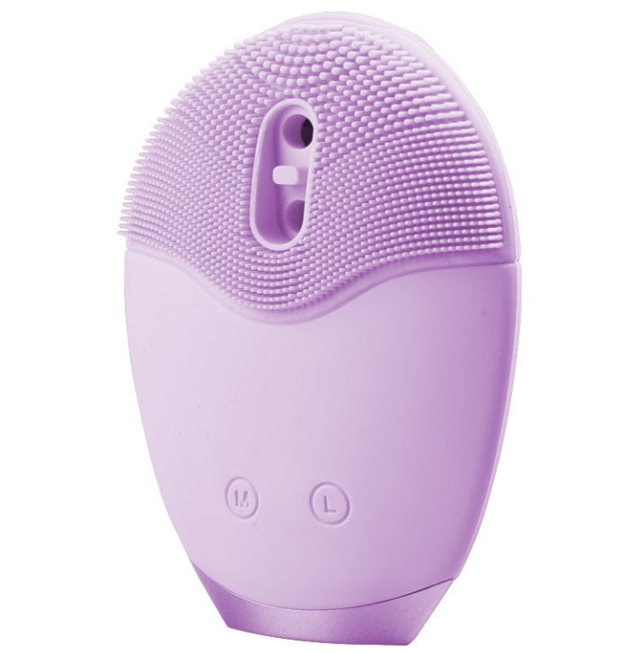 Silicone Facial Cleansing Foam Brush - Rechargeable Purple Skin Care Tool