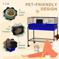 Small Animal Cage with Removable Stand and Wheels, Blue