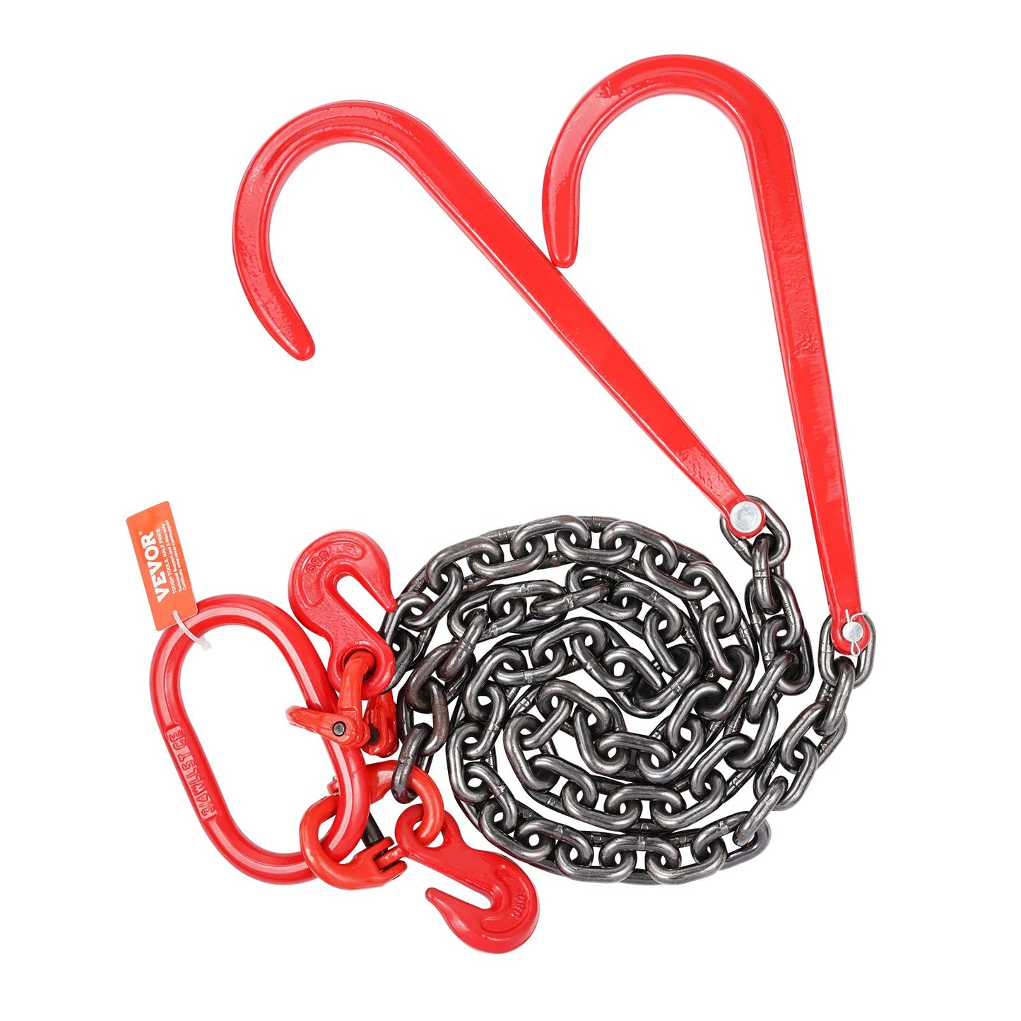 G80 Tow Chain with V Hook - Heavy Duty 3/8 Inch, 3 Feet, 15600 Lbs Capacity