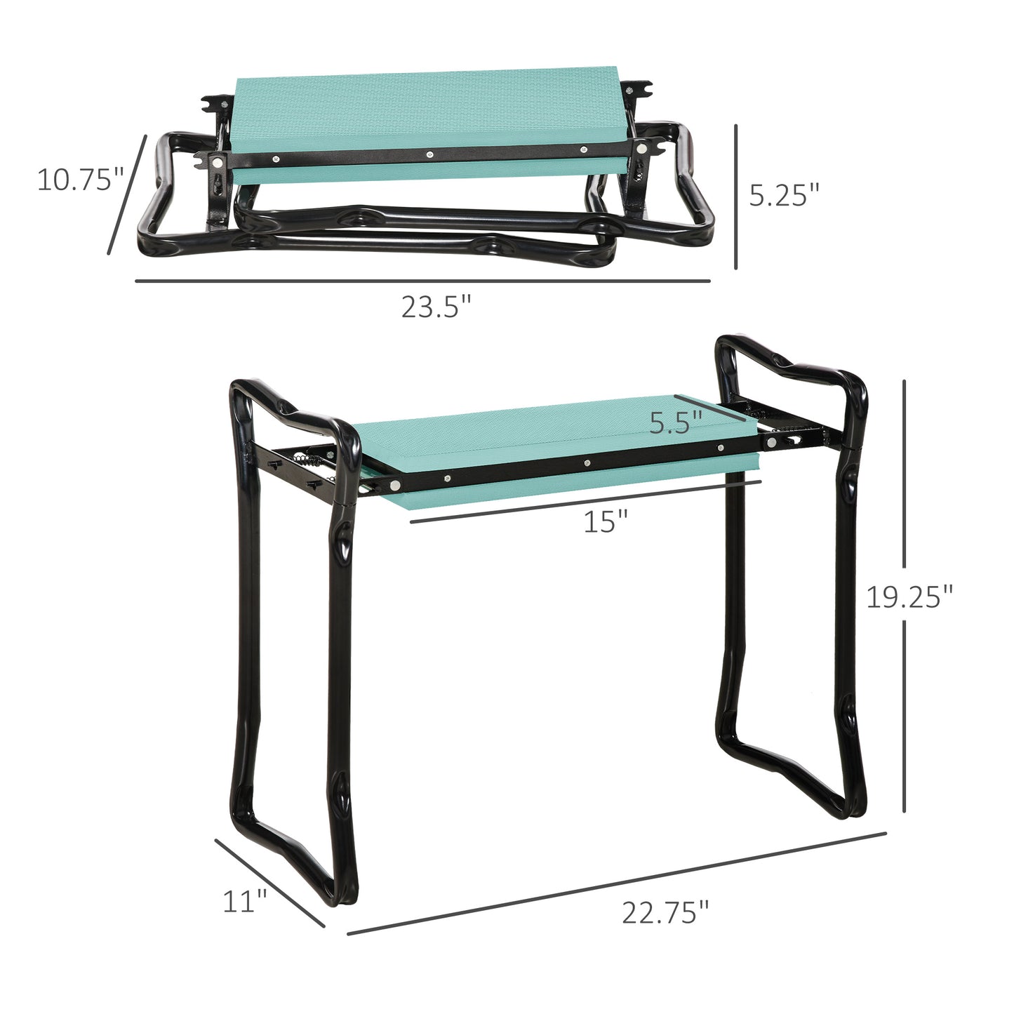 Garden Kneeler and Seat Bench - Foldable Padded Garden Stool in Green