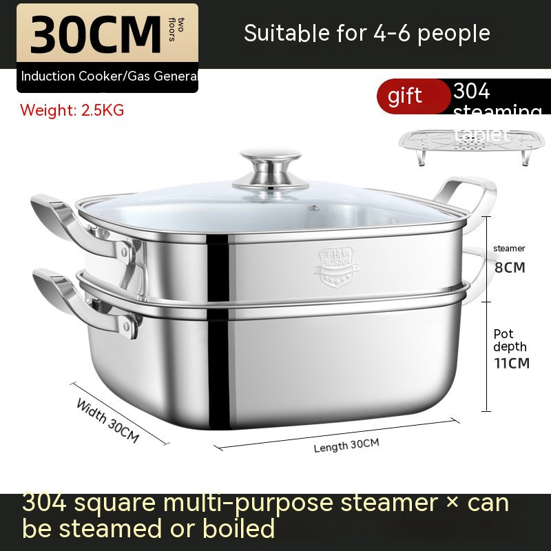 Multi-Function Square Steamer - Kitchen Storage & Food Steamer
