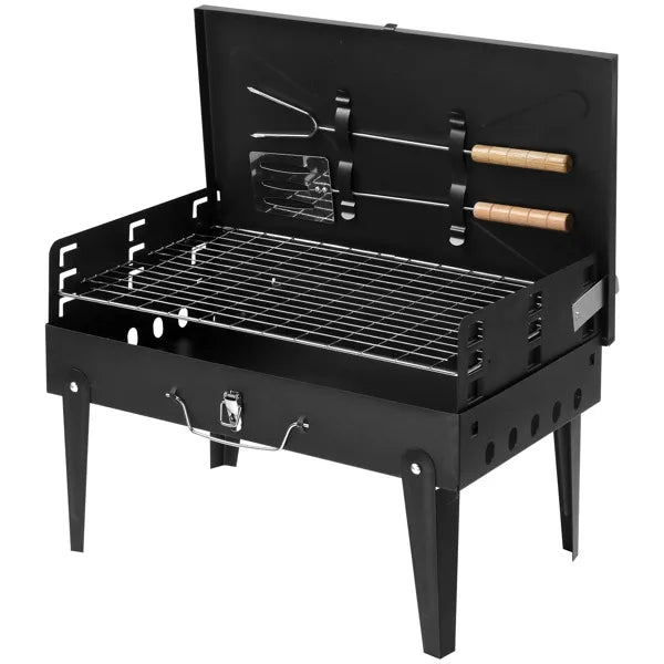 Portable Square Charcoal Grill - 44x27x7cm