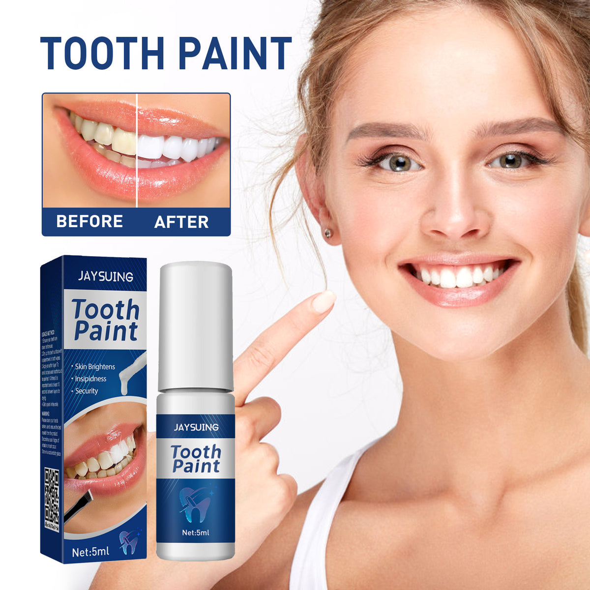 Teeth Bright White Paint Toothpaste 5ml  1box