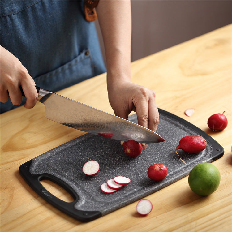 Marble-Style Plastic Cutting Board Set - Hangable Rectangle Kitchen Tool
